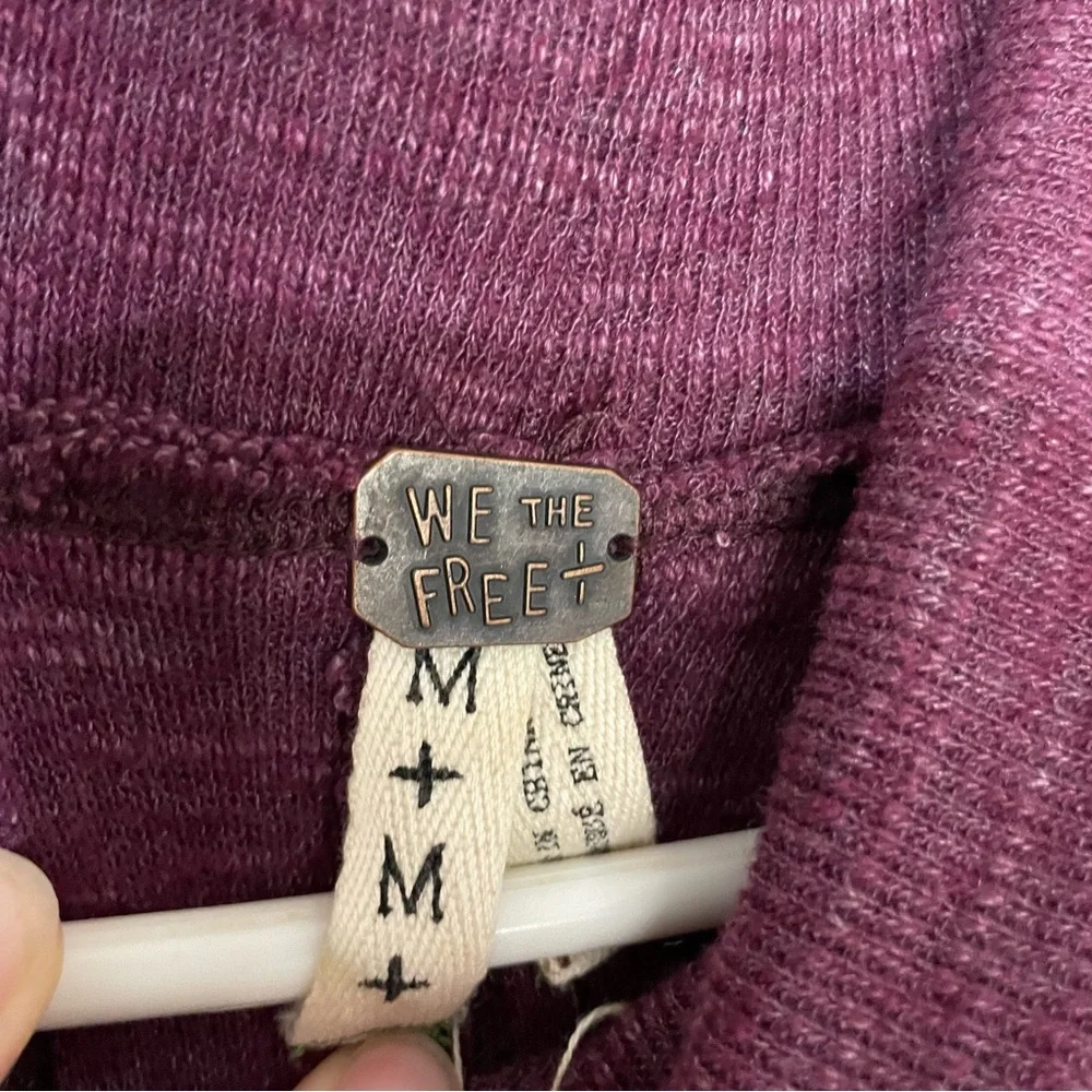 Free People Open Back Knit Turtleneck Plum Sz. M